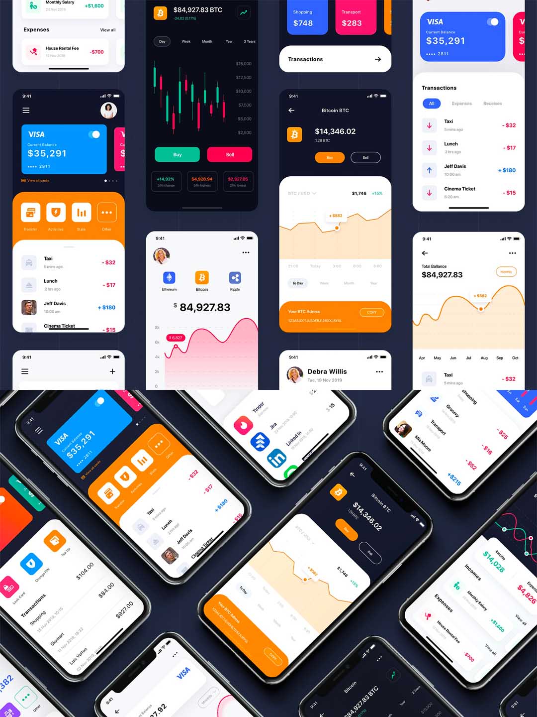 30页电子钱包，虚拟货币区块链技术sketch，xd，figma源文件