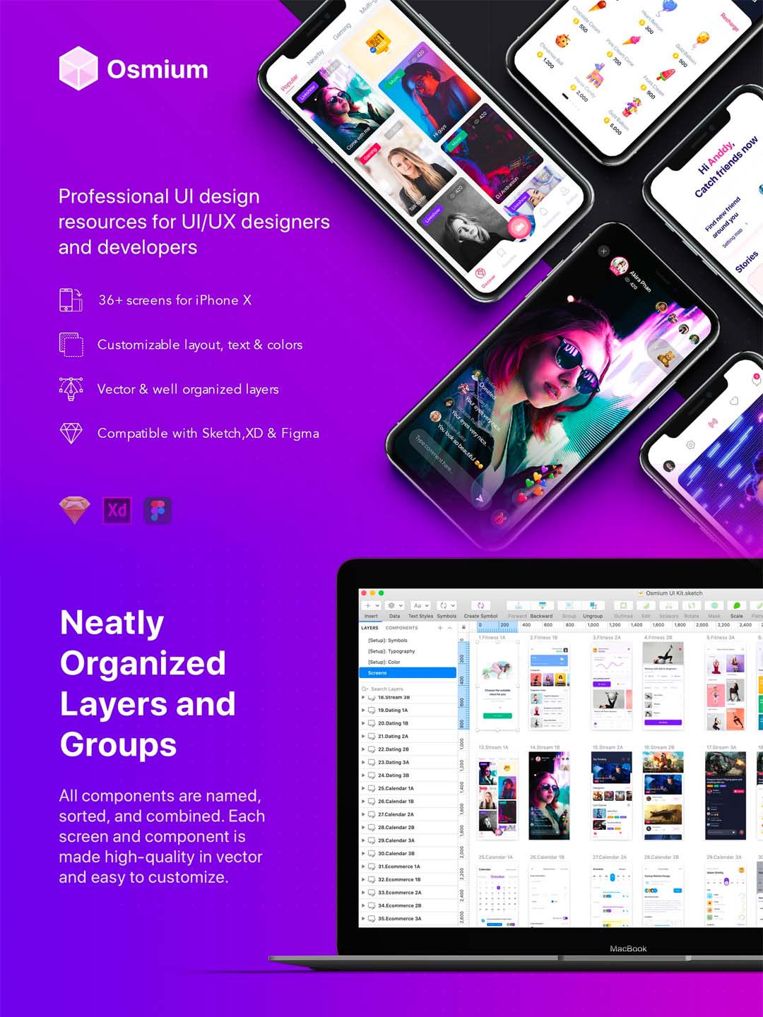 科技感灯具app素材sketch，xd，figma格式