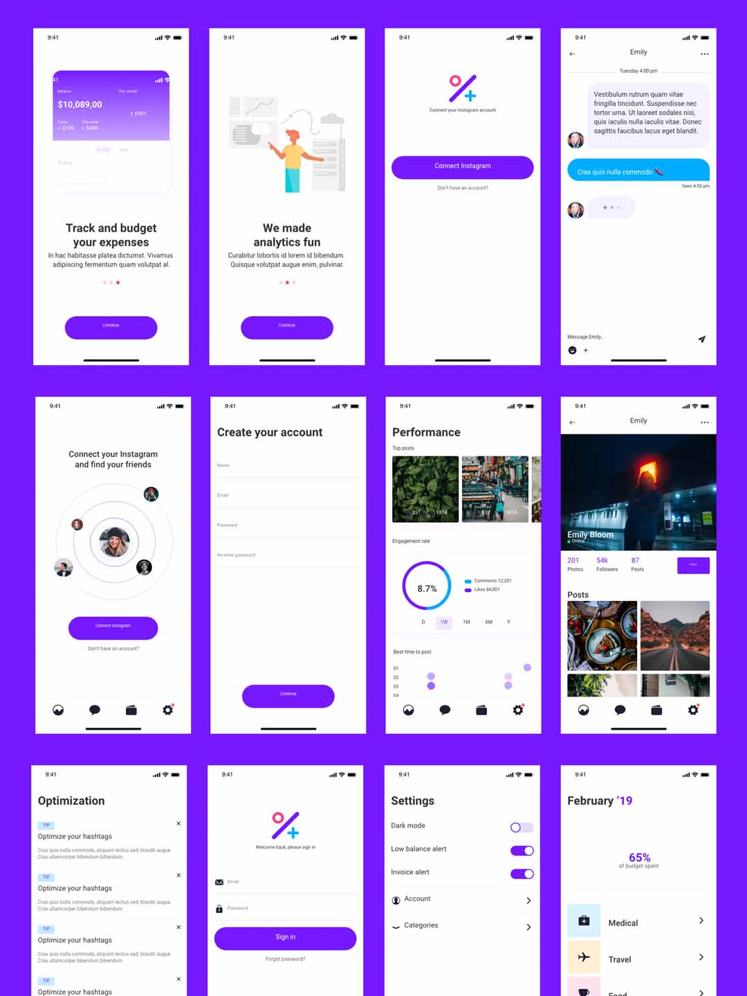高质量社交平台app UI源文件下载，图片社交app UI设计资源下载，社交app sketch源文件下载